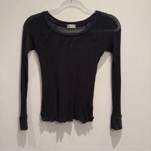 AG Black Fishnet Long Sleeve Y2K Top Woman’s Size XS